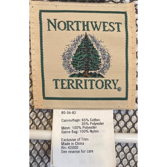 Northwest Territory Hunting Vest Mens Large Green Camo Mesh Ammo Pockets ZIPPER - Picture 3 of 5